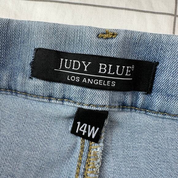 Judy Blue Jeggings Womens 14W Blue Lincoln Mid Rise Pull On Skinny Fit Denim - Picture 3 of 12